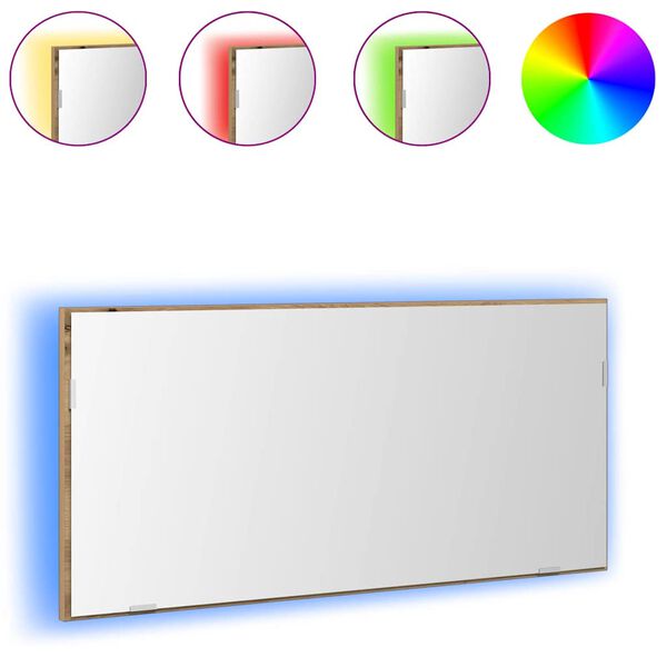 vidaXL Miroir ch&ecirc;ne artisanal 80 x 37 cm Verre et Bois Ing&eacute;nierie