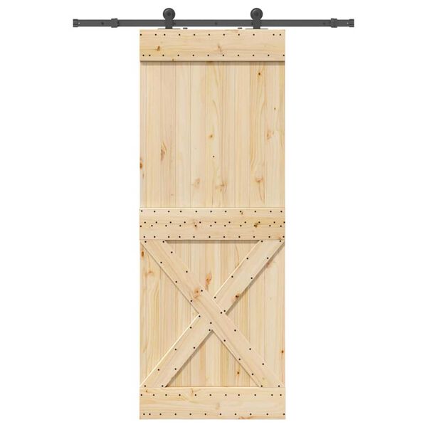 vidaXL Porte coulissante et kit de quincaillerie 85x210 cm pin massif