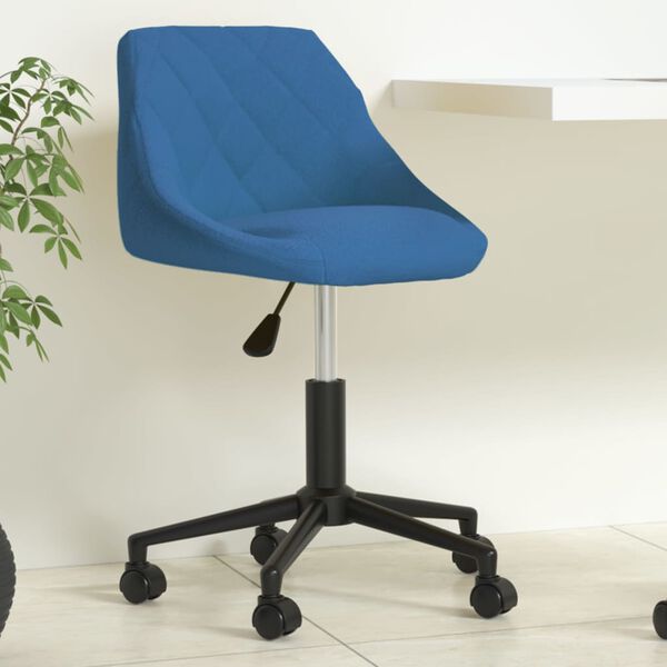vidaXL Chaise pivotante de bureau Bleu Velours