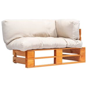 vidaXL Canap&eacute; de jardin palette avec coussins sable pin&egrave;de