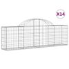 vidaXL Paniers &agrave; gabions arqu&eacute;s 14 pcs 200x30x60/80 cm Fer galvanis&eacute;