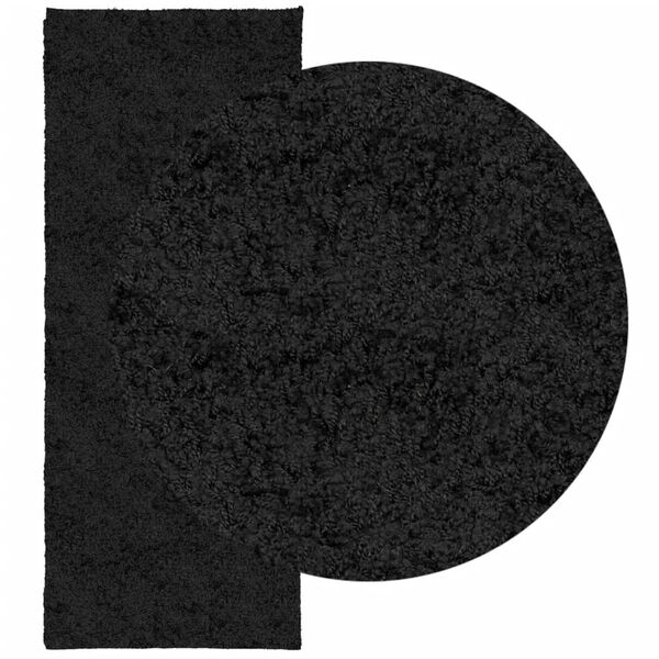 vidaXL Tapis shaggy PAMPLONA poils longs moderne noir 80x200 cm