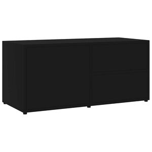 vidaXL Meuble TV Noir 80x34x36 cm Bois d'ing&eacute;nierie