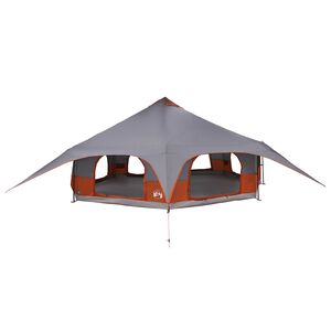 vidaXL Tente familiale Gris et orange 18-Personnes