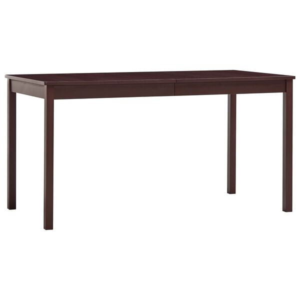 vidaXL Table à manger Marron foncé 140x70x73 cm Bois de pin