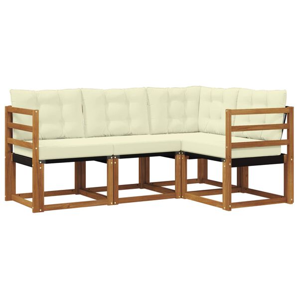 vidaXL Ensemble de canap&eacute;s d'ext&eacute;rieur 4 pcs Naturel et Cr&egrave;me