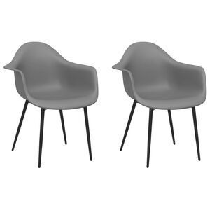 vidaXL Chaises &agrave; manger lot de 2 gris PP