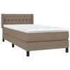vidaXL Sommier &agrave; lattes de lit avec matelas Taupe 100x200 cm Tissu