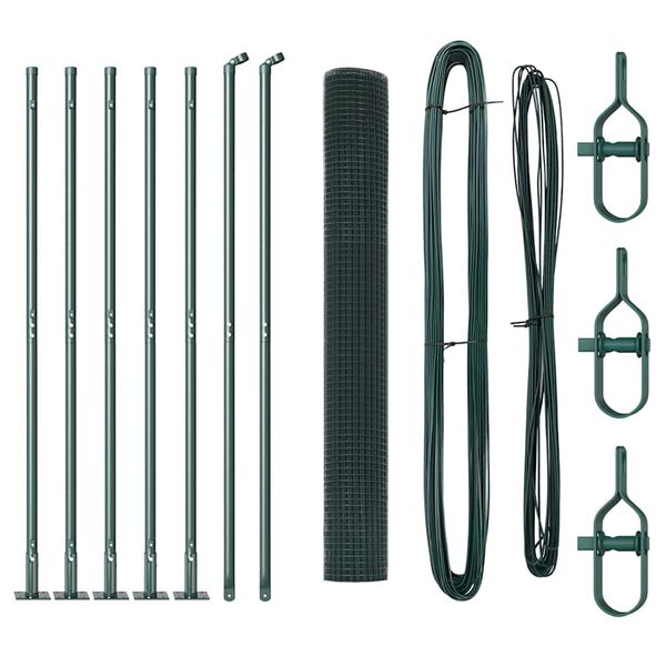 vidaXL Poteau de cl&ocirc;ture. Vert 10 x 1 m (treillis 19 x 19 mm) Acier