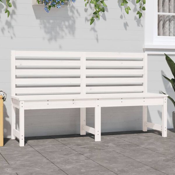 vidaXL Banc de jardin blanc 157,5 cm bois massif de pin