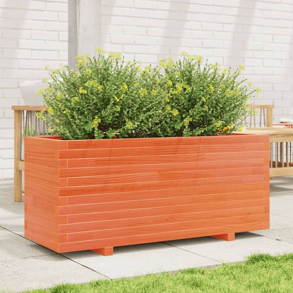 vidaXL Jardini&egrave;re cire marron 110x40x49,5 cm bois de pin massif