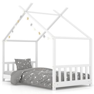 vidaXL Cadre de lit d'enfant Blanc Bois de pin massif 70x140 cm