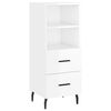vidaXL Buffet Blanc brillant 34,5x34x90 cm Bois d'ing&eacute;nierie
