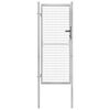 vidaXL Portail de jardin en acier galvanis&eacute; 105x200 cm argent&eacute;
