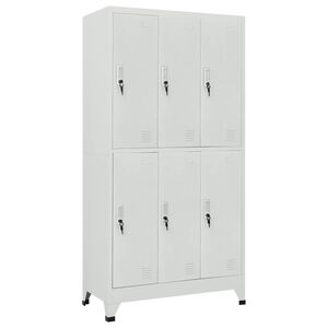vidaXL Armoire &agrave; casier avec 6 compartiments Acier 90x45x180 cm Gris