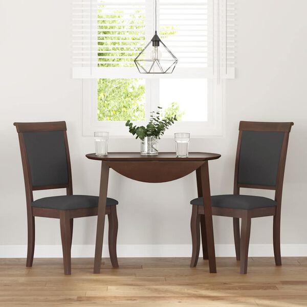 vidaXL Chaises à manger coussins 2 pcs marron bois massif caoutchouc