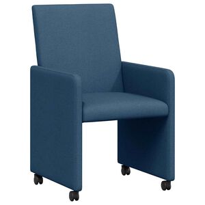 vidaXL Chaises de Salle &agrave; Manger avec Roues 2 pcs Bleu 57 x 66 x 94 cm