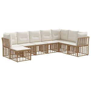 vidaXL Ensemble de canap&eacute;s d'ext&eacute;rieur Naturel Polyester