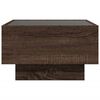 vidaXL Table basse avec LED ch&ecirc;ne marron 50x50x30 cm bois d'ing&eacute;nierie