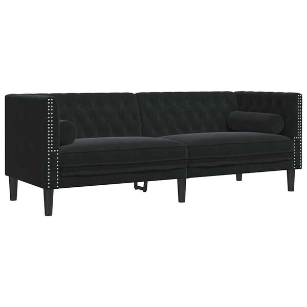 vidaXL Canap&eacute; Noir 194 x 74,5 x 70,5 cm Velours