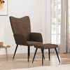 vidaXL Chaise de relaxation avec tabouret Marron Tissu