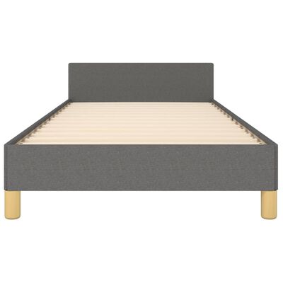 vidaXL Cadre de lit avec tête de lit Gris foncé 100x200 cm Tissu