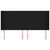 vidaXL T&ecirc;te de lit avec oreilles Noir 163x16x118/128 cm Tissu