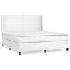 vidaXL Sommier &agrave; lattes de lit avec matelas Blanc 160x200cm Similicuir