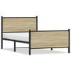 vidaXL Cadre de lit en m&eacute;tal sans matelas ch&ecirc;ne sonoma 100x200 cm