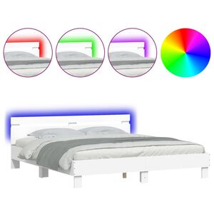 vidaXL Cadre de lit avec LED sans matelas blanc 180x200 cm