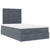 vidaXL Cadre de lit ottoman avec matelas gris fonc&eacute; 120x190 cm velours
