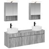 vidaXL Ensemble d'armoire de salle de bain 5 pcs Sonoma gris