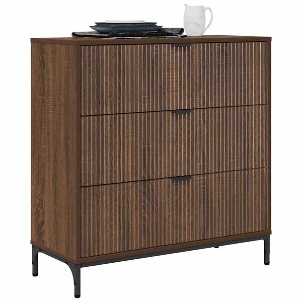 vidaXL Buffet Ch&ecirc;ne brun 79,5 x 33 x 82 cm Bois d'ing&eacute;nierie