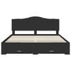 vidaXL Cadre de lit avec tiroir Noir 200 x 200 cm Bois d'ing&eacute;nierie