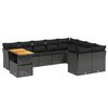 vidaXL Salon de jardin 10 pcs avec coussins noir r&eacute;sine tress&eacute;e