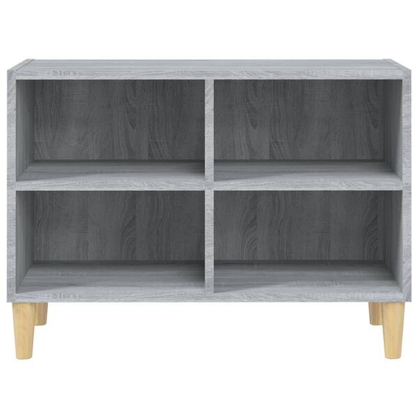 vidaXL Meuble TV avec pieds en bois massif Sonoma gris 69,5x30x50 cm