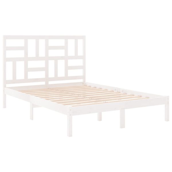 vidaXL Cadre de lit sans matelas blanc bois massif 160x200 cm