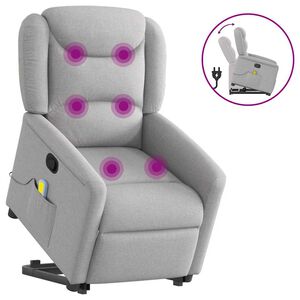 vidaXL Fauteuil de massage inclinable gris nuage tissu