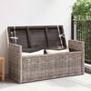 vidaXL Banc de rangement avec coussin Gris 110 x 40 x 50 cm Rotin