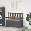 vidaXL Banc Gris 112,5x51,5x96,5 cm Bois de pin massif