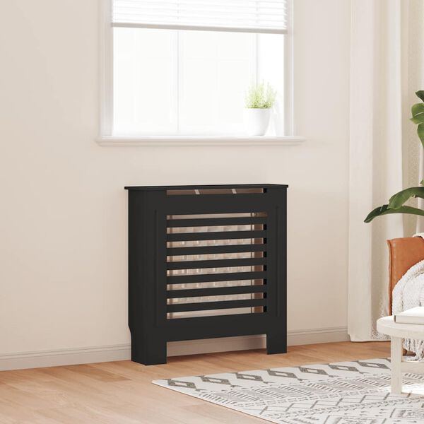 vidaXL Cache-radiateur MDF Noir 78 cm