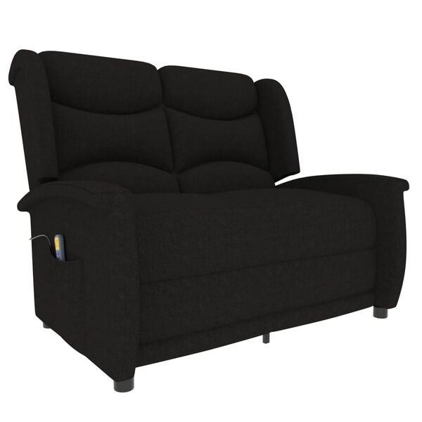 vidaXL Fauteuil de massage inclinable &agrave; 2 places noir tissu