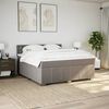 vidaXL Sommier &agrave; lattes de lit avec matelas Taupe 180x200 cm Tissu