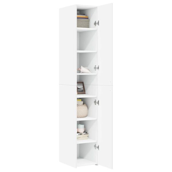 vidaXL Buffet haut blanc 30x42,5x185 cm bois d'ing&eacute;nierie