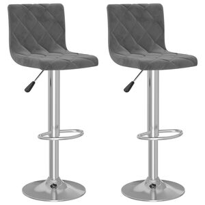 vidaXL Tabourets de bar lot de 2 gris fonc&eacute; velours