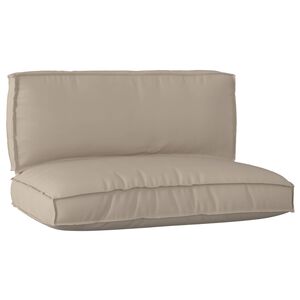 vidaXL Set de coussins de palette 2 pcs Taupe Tissu Oxford