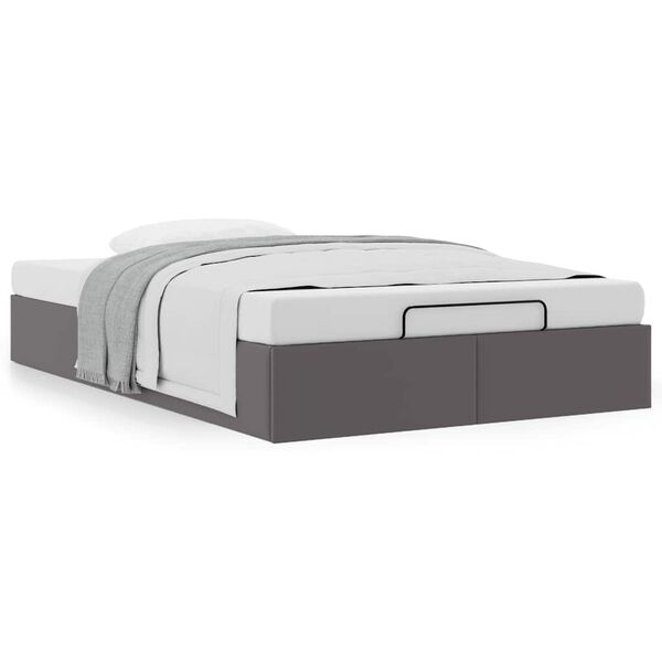 VidaXL Cadre de lit ottoman sans matelas gris 120x190 cm similicuir