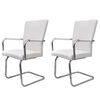 vidaXL Chaises &agrave; manger cantilever lot de 2 blanc similicuir