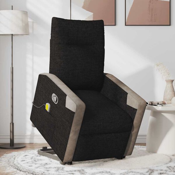 vidaXL Fauteuil de massage inclinable Noir Tissu