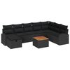 vidaXL Ensemble de canap&eacute; de jardin avec coussin 9 pcs Noir polyrotin